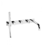 Flusso Wall Mount Tub Filler With Hand Shower - Brushed Nickel - 100.2691BN