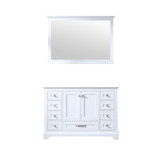 Lexora Dukes 48 Inch White Single Vanity Cabinet, no Top and 46 Inch Mirror