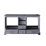 Lexora Dukes 60 Inch Dark Grey Vanity Cabinet Only