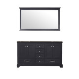 Lexora Dukes 60 Inch Espresso Double Vanity Cabinet, no Top and 58 Inch Mirror
