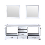 Lexora Dukes 80 Inch White Double Vanity, no Top and 30 Inch Mirrors