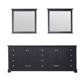 Lexora Dukes 84 Inch Espresso Double Vanity Cabinet, no Top and 34 Inch Mirrors