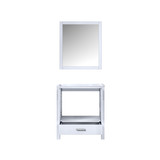 Lexora Jacques 30 Inch White Single Vanity White, no Top and 28 Inch Mirror