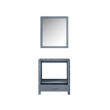 Lexora Jacques 30 Inch Dark Grey Single Vanity, no Top and 28 Inch Mirror