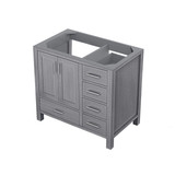Lexora Jacques 36 Inch Distressed Grey Vanity Cabinet Cabinet Only - Left Version