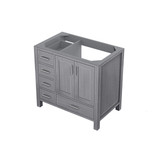 Lexora Jacques 36 Inch Distressed Grey Vanity Cabinet Cabinet Only - Right Version