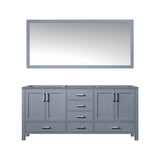 Lexora Jacques 60 Inch Dark Grey Double Vanity Cabinet, no Top and 58 Inch Mirror