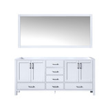 Lexora Jacques 72 Inch White Double Vanity, no Top and 70 Inch Mirror