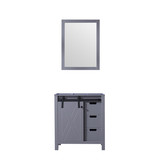 Lexora Marsyas 30 Inch Dark Grey Single Vanity, no Top and 28 Inch Mirror