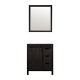 Lexora Marsyas 30 Inch Brown Single Vanity Cabinet, no Top and 28 Inch Mirror