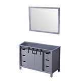 Lexora Marsyas 48 Inch Dark Grey Single Vanity Cabinet, no Top and 44 Inch Mirror