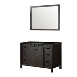 Lexora Marsyas 48 Inch Brown Single Vanity Cabinet, no Top and 44 Inch Mirror