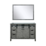Lexora Marsyas 48 Inch Ash Grey Single Vanity Cabinet, no Top and 44 Inch Mirror