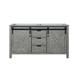 Lexora Marsyas 60 Inch Ash Grey Vanity Cabinet Cabinet Only