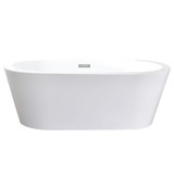 Lexora Lure 59 Inch Free Standing Acrylic Bathtub w/ Chrome Drain