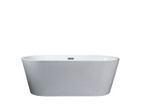 Lexora Melina 59 Inch Free Standing Acrylic Bathtub w/ Chrome Drain