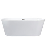 Lexora Melina 67 Inch Free Standing Acrylic Bathtub w/ Chrome Drain