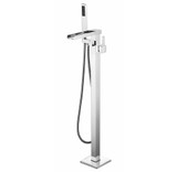 Lexora Cascata Free Standing Bathtub Filler Faucet w/ Handheld Shower Wand - Chrome