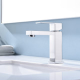 Lexora Monte Stainless Steel Single Hole Bathroom Faucet - Chrome