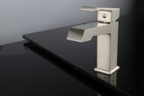 Lexora Labaro Brass Single Hole Bathroom Faucet - Brushed Nickel