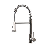 Lexora Lanuvio Brass Kitchen Faucet w/ Pull Out Sprayer - Brushed Nickel