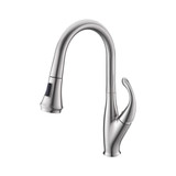 Lexora Garbatella Brass Kitchen Faucet w/ Pull Out Sprayer - Brushed Nickel
