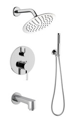 Lexora Salamonio Stainless Steel Tub & Shower Faucet with Hand Shower - Chrome