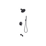 Lexora Salamonio Stainless Steel Tub & Shower Faucet - Matte Black