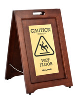 Alpine ALP499-BRA 2-Sided Brass Plated Wet Floor Sign