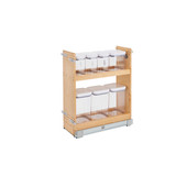Rev-A-Shelf 8 in Base Cabinet Organizer w/ OXO Containers w/Soft-Close - Natural - 448OXO-BCSC-8C