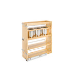 Rev-A-Shelf 7.5 in Base Cabinet Organizer w/ 3 Utensil Bins - Natural - 449UT-BCSC-7C