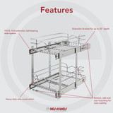 Rev-A-Shelf 5WB2-1218CR-1 12 in x 18 in Two-Tier Pull-Out Baskets - Chrome