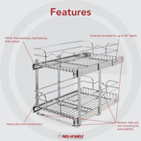 Rev-A-Shelf 5WB2-1522CR-1 15 in x 22 in Two-Tier Pull-Out Baskets - Chrome