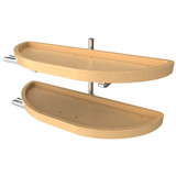 Rev-A-Shelf 4WLS882-32-570 32 32" Maple Two-Tier Half-Moon Optimizer w/ Pivot and Slide Hardware for 12" Blind Corner Cabinet Openings