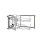 Rev-A-Shelf Chrome Two-Tier Wire Bottom Door-Mount Optimizer for 15" Blind Corner Cabinet Openings - 5707-15CR