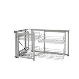 Rev-A-Shelf Chrome Two-Tier Wire Bottom Door-Mount Optimizer for 18" Blind Corner Cabinet Openings - 5707-18CR