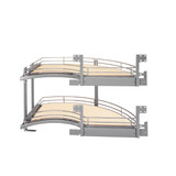 Rev-A-Shelf Maple Two-Tier Solid Bottom "Curve" Optimizer for 18" Right Opening/Blind Left Corner Cabinets - 582-18-RMP