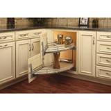 Rev-A-Shelf Maple Two-Tier Solid Bottom "Curve" Optimizer for 18" Right Opening/Blind Left Corner Cabinets - 582-18-RMP