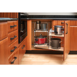 Rev-A-Shelf Maple Two-Tier Solid Bottom Door-Mount Optimizer for 18" Right Opening/Blind Left Corner cabinets - 599-18-RMP