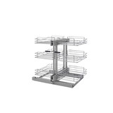 Rev-A-Shelf Chrome Three-Tier Wire Basket Organizer w/ Soft-Close for 15" Blind Corner Cabinet Openings - 5PSP3-15SC-CR