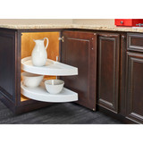 Rev-A-Shelf 31" White Polymer Two-Tier Half-Moon Optimizer w/ Pivot Hardware for 13-1/4" Blind Corner Cabinet Openings - 6842-31-11-570