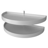 Rev-A-Shelf 39" White Polymer Two-Tier Half-Moon Optimizer w/ Pivot Hardware for 19-1/4" Blind Corner Cabinet Openings - 6842-39-11-570