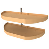 Rev-A-Shelf 31" Almond Polymer Two-Tier Half-Moon Optimizer w/ Pivot and Slide Hardware for 13-1/4" Blind Corner Cabinet Openings - 6882-31-15-570