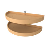 Rev-A-Shelf 33" Almond Polymer Two-Tier Half-Moon Optimizer w/ Pivot and Slide Hardware for 16-1/8" Blind Corner Cabinet Openings - 6882-33-15-570