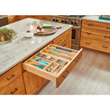 Rev-A-Shelf 4WTCD-30HSC-1 27 in 2-Tiered Wood Cutlery Drawer system w/Soft-Close Slides - Natural