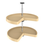 Rev-A-Shelf 24 in Almond Polymer Kidney Lazy Susan 2-Shelf - 3472-24-15-52