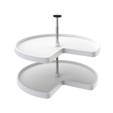 Rev-A-Shelf 32 in White Polymer Kidney Lazy Susans 2-Shelf - 3472-32-11-52