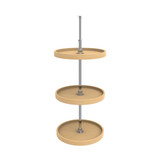 Rev-A-Shelf 18 in Wood Full Circle Lazy Susans 3-Shelf w/long post - Natural - 4WLS073-18-536