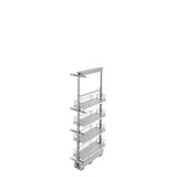 Rev-A-Shelf 8 in Chrome Solid Bottom Pantry Pullout Soft Close - Gray - 5343-08-GR