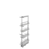 Rev-A-Shelf 8 in Chrome Solid Bottom Pantry Pullout Soft Close - Gray - 5350-08-GR